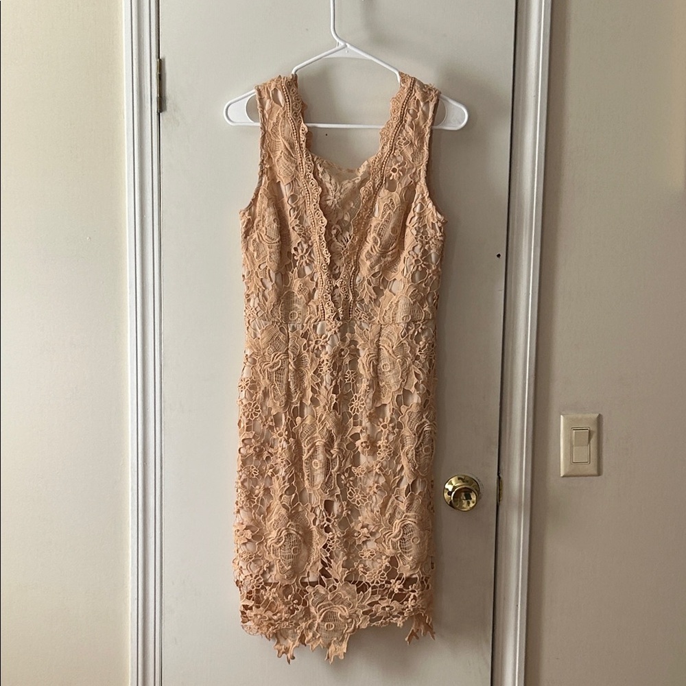 Soieblu Lace Mini Dress - Peach